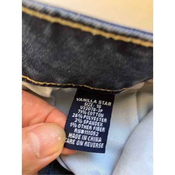 Vanilla Star denim rolled shorties size 16 rn#111052 - Picture 4 of 7